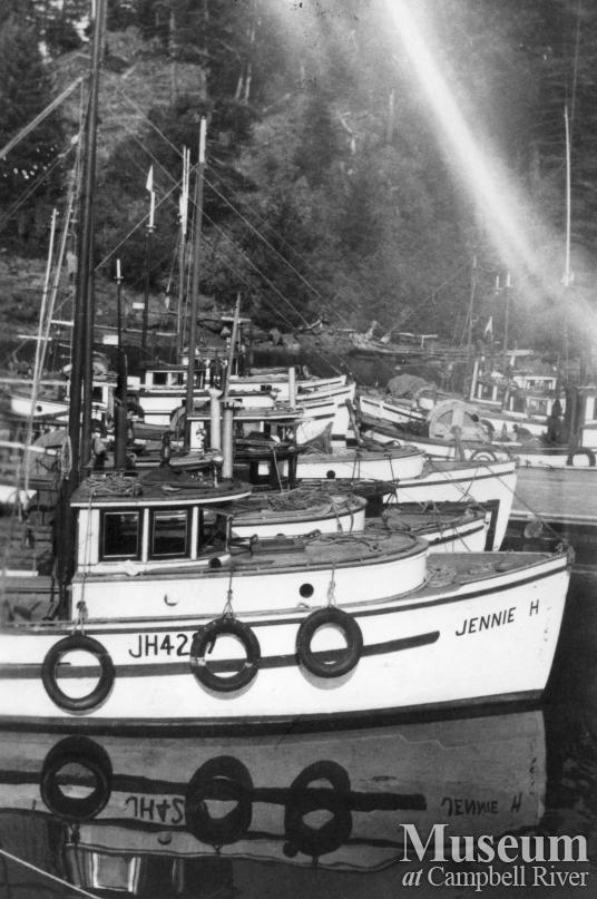 Gillnet Boat fleet at Deepwater Bay, Quadra Island, 1949