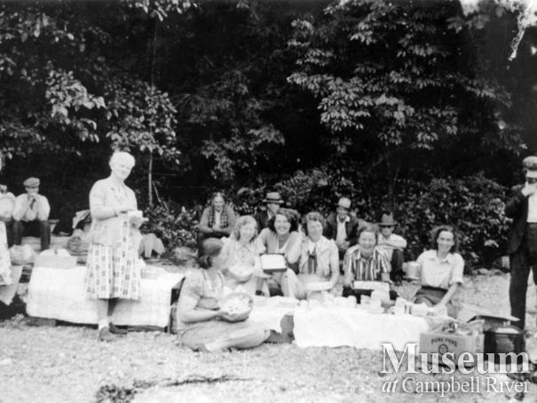 Group of Stuart Island residents having a picnic