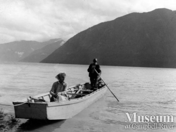 The Stantons in their "Family Car" at the head of Knight Inlet, B.C. 