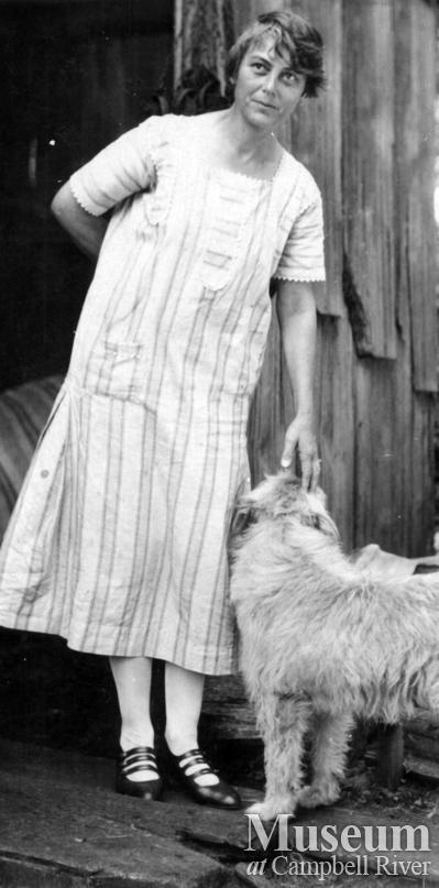 Laurette Staton with a dog